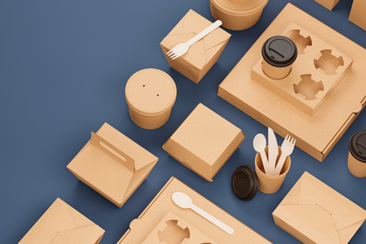 overhead shot of food packaging