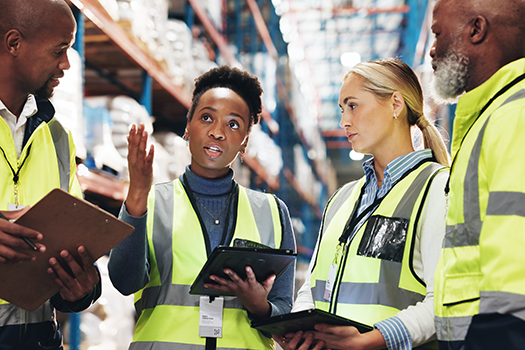 meeting in warehouse