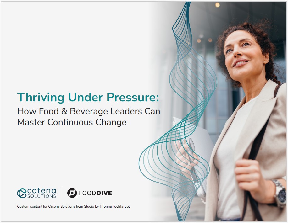 cover of a playbook titled "Thriving Under Pressure: How F&B Leaders Can Master Continuous Change"
