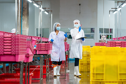 food safety professionals in canning plant